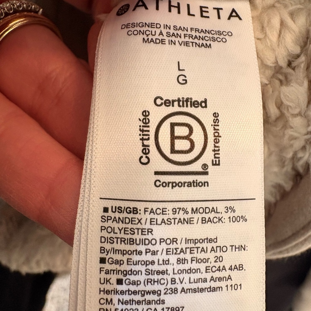 NEW! Athleta Cream Tan Westbound Sherpa Jacket - Picture 9 of 10